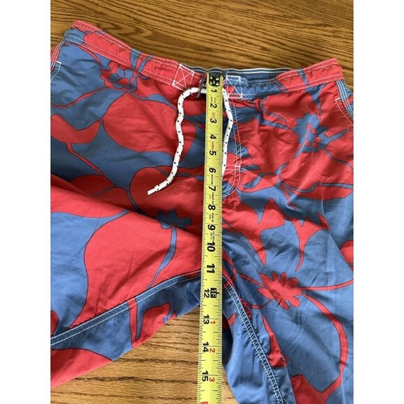 Land’s End Cargo Swim Floral Shorts Men's M Blue  Hawaiian Trunks Board - Picture 6 of 11